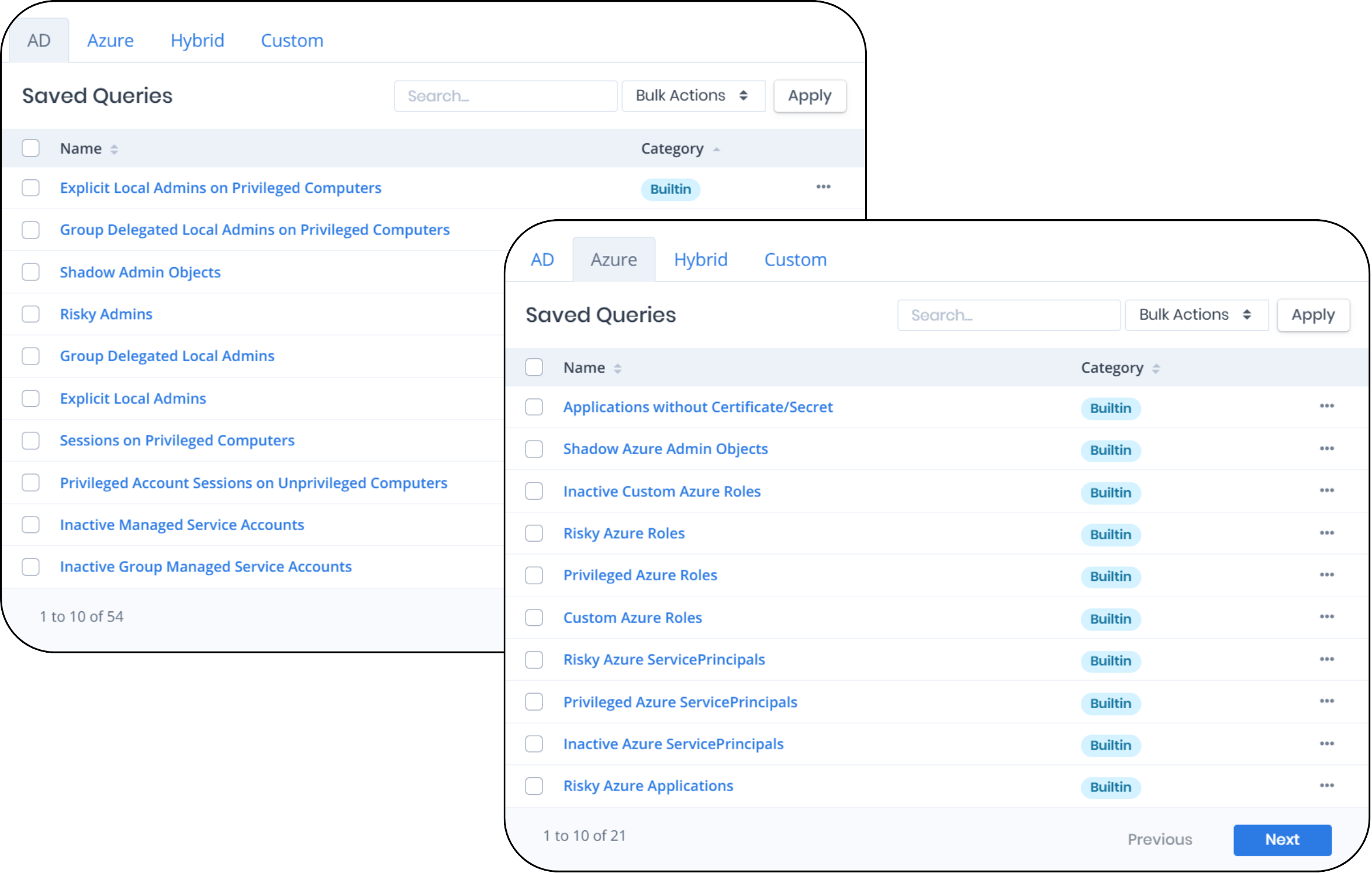 Built-in Identity Reports